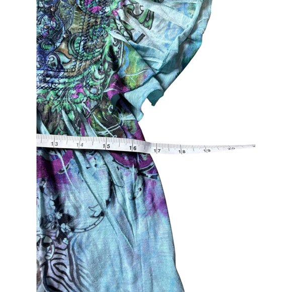 Unity World Wear Women's Blue & Green Top - Picture 5 of 7